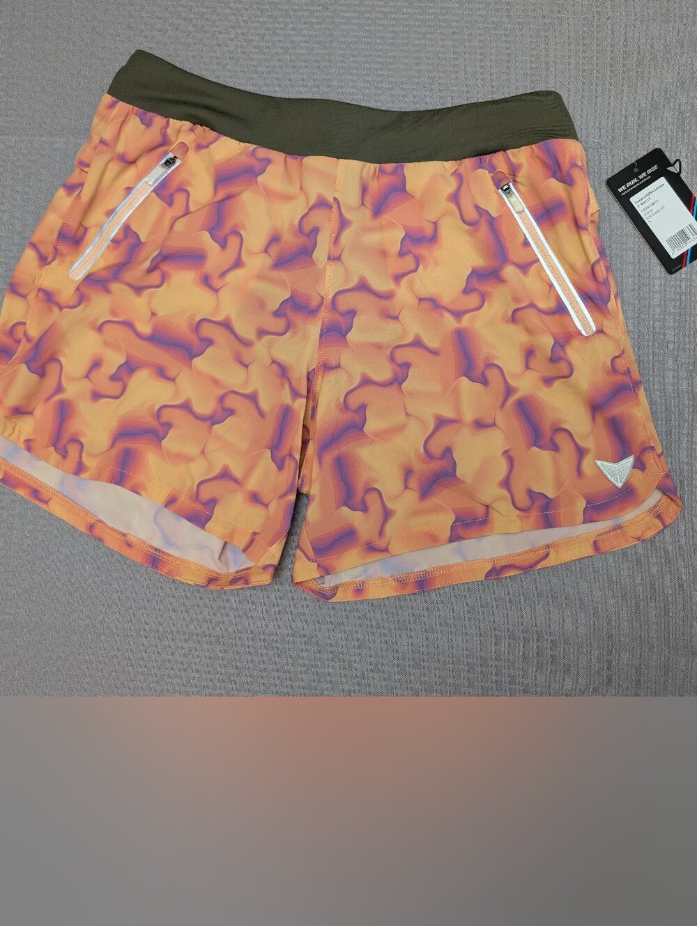 Korsa Women's Embrace 5" Short 2.0 Orange/Purple Abstract Lined Running Shorts S
